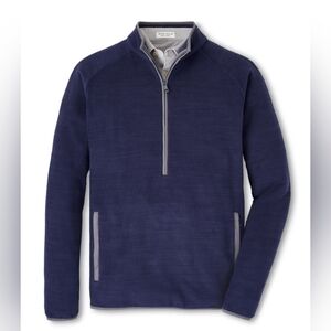 Peter Millar Fade Half Zip Performance Fleece Jacket Navy Blue Pullover XXL $245